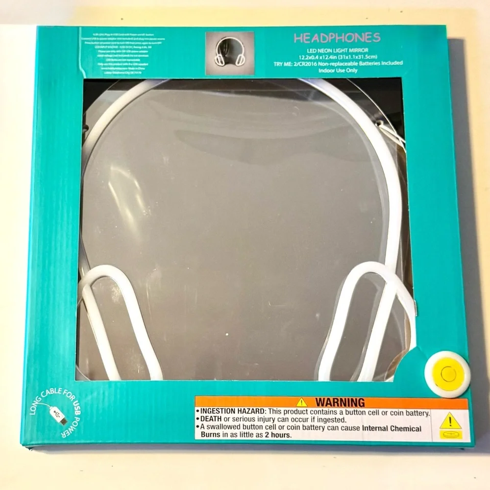 Hobby Lobby Headphones LED Neon Wall Mirror 11.06